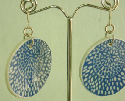 blue poinciana disc earrings